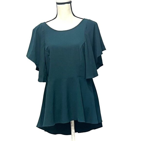 City Chic Romantic Mood PeplumTop, Jade, Size XXS (US 12)-see size chart - Picture 2 of 12